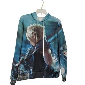 VTG 3D Graphic M Sweatshirt Costume Cloud Strife Hoodie Final Fantasy‎ Y2K 90's